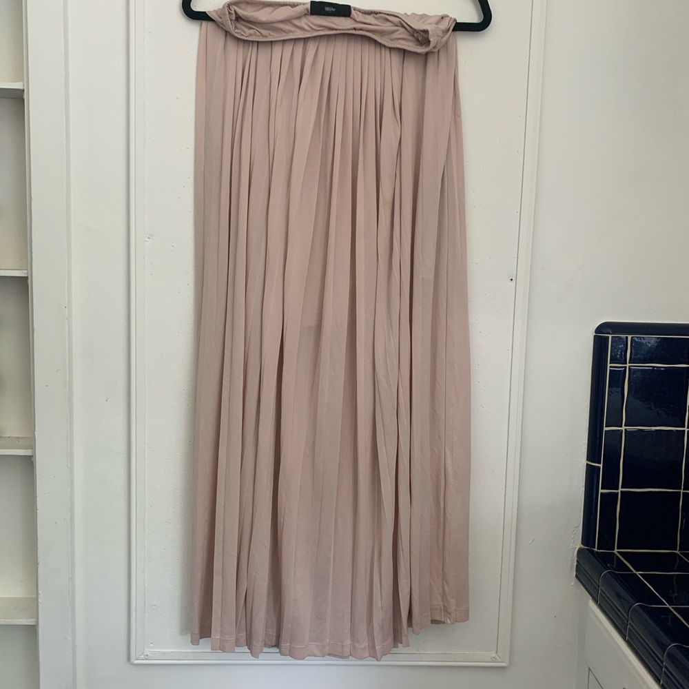 Pleated Pink Maxi Skirt